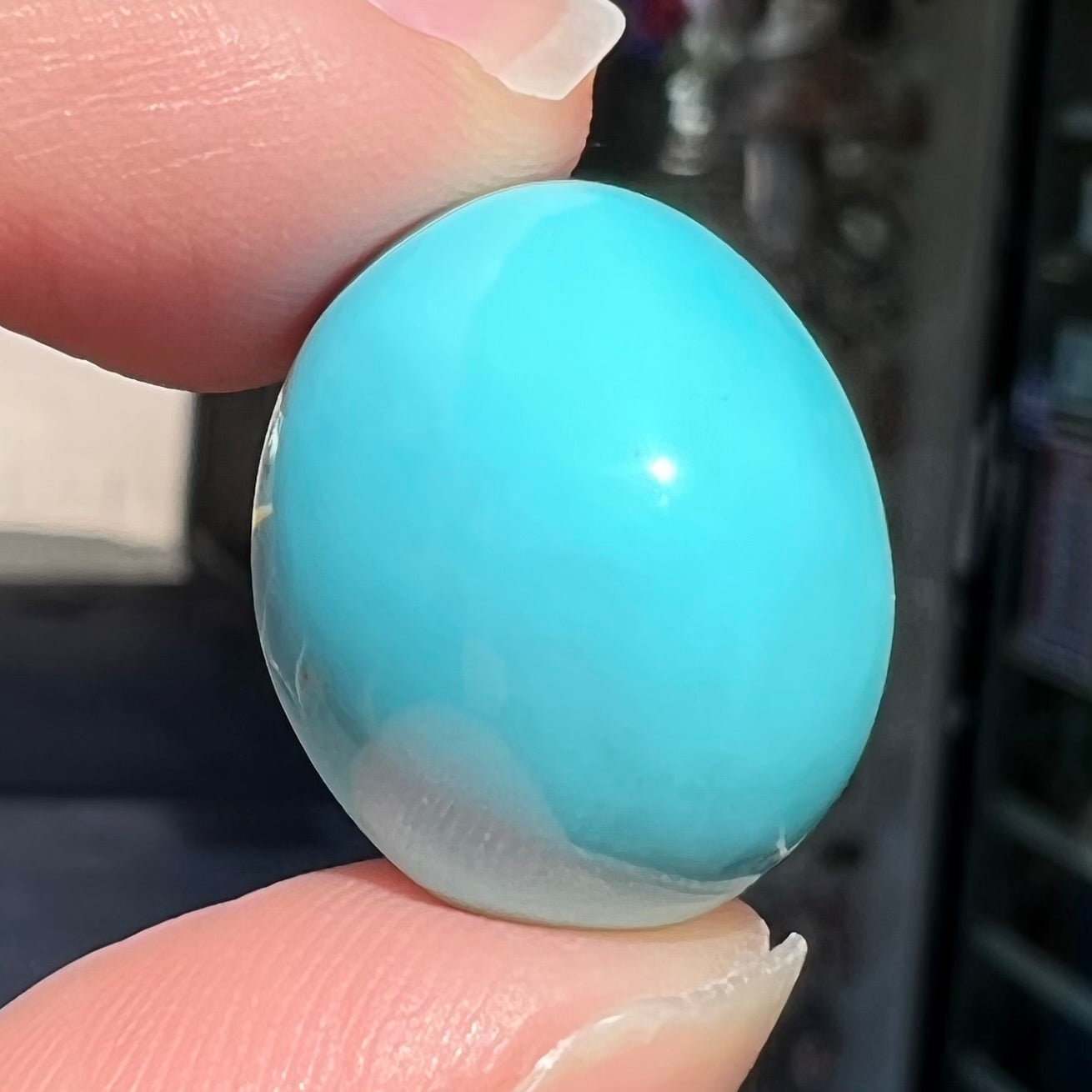 Loose Sleeping Beauty turquoise cabochon with bright polish.