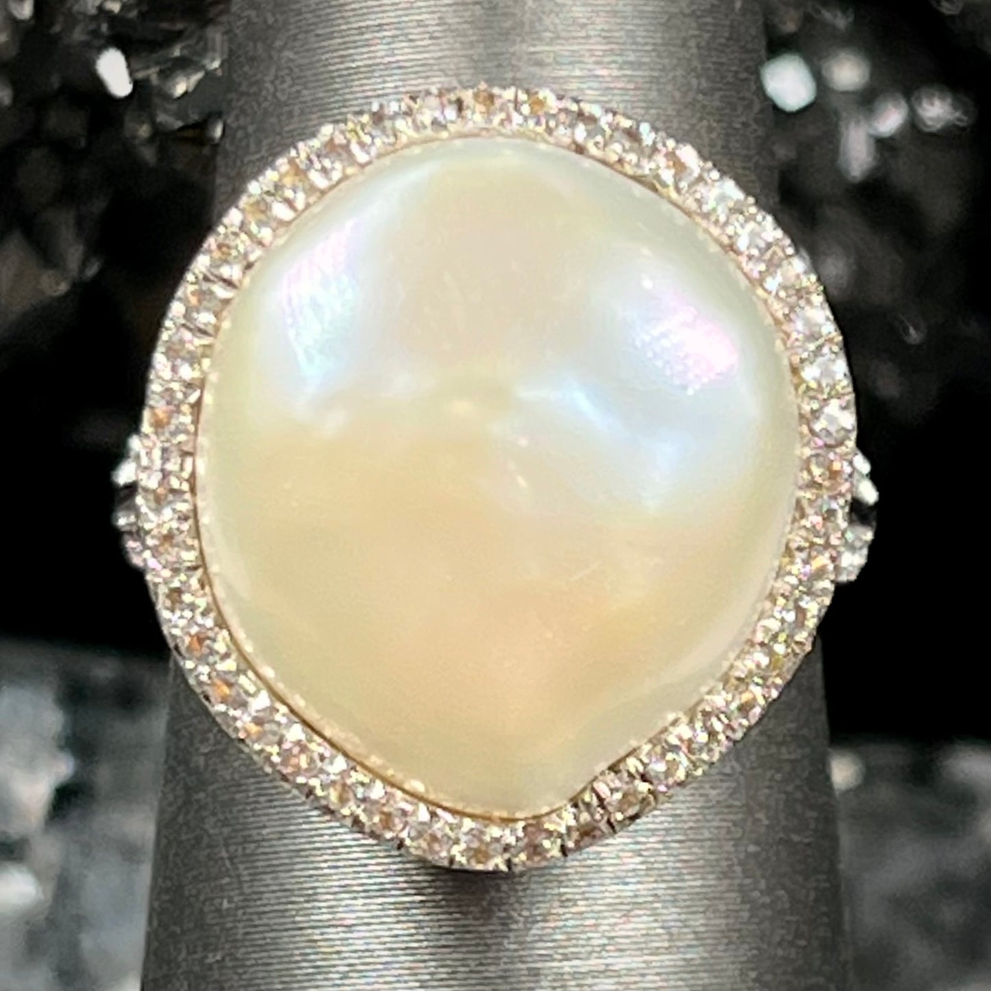 Freshwater Button Pearl Ring | Sterling Silver