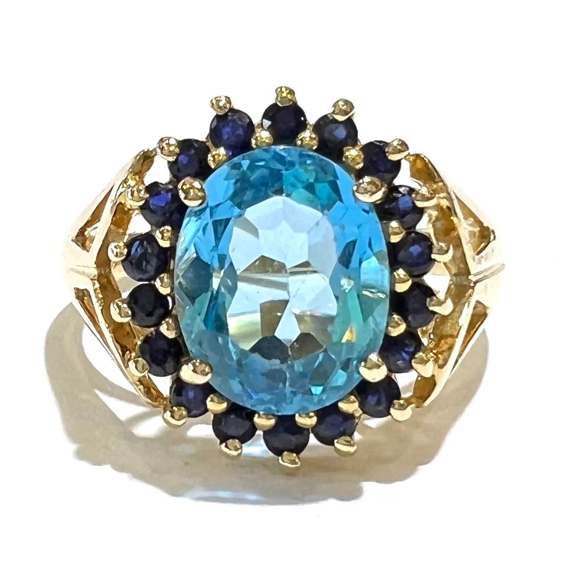 Blue Topaz Sapphire Ring 14kt – Burton's Gems and Opals
