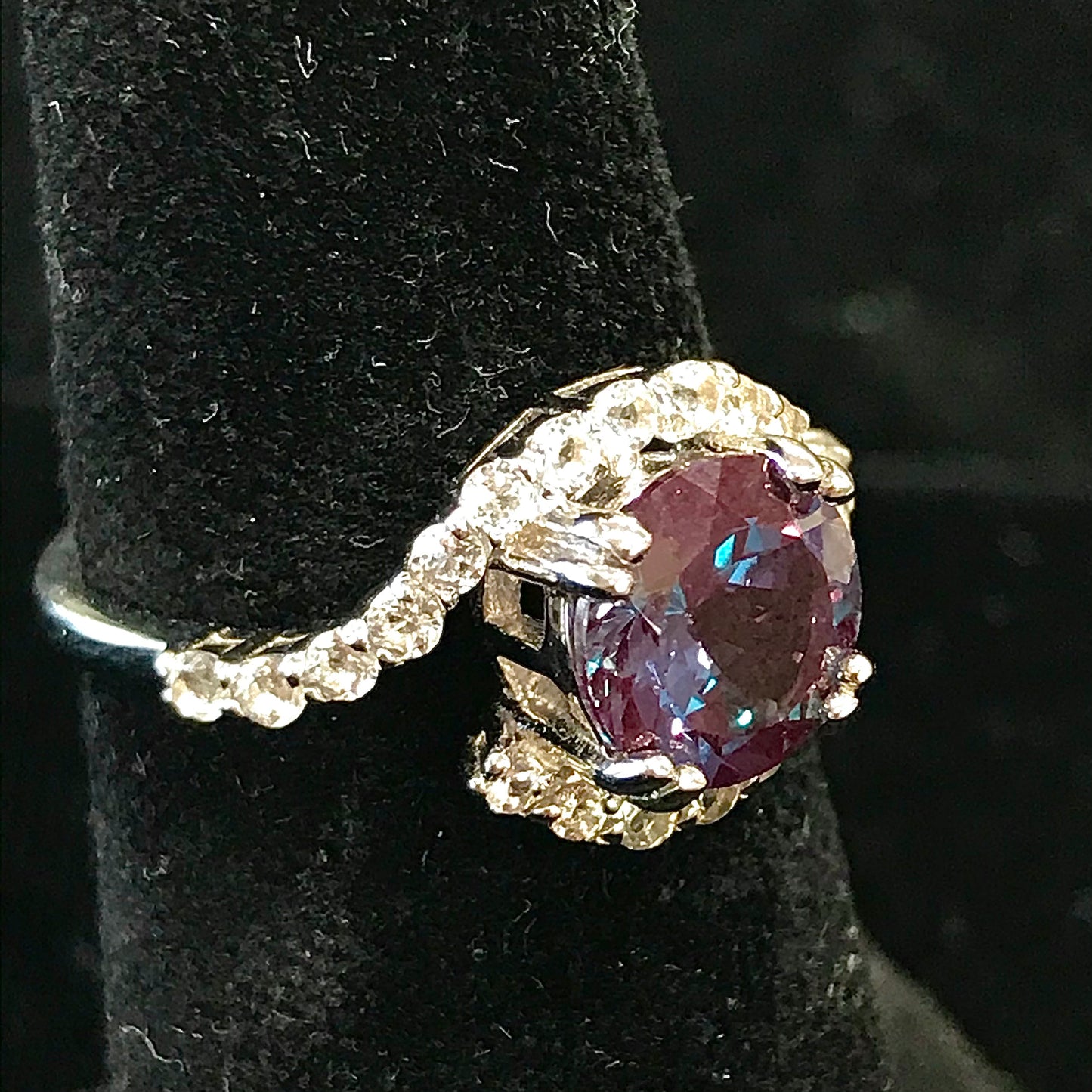 Synthetic Alexandrite Ring | Sterling Silver