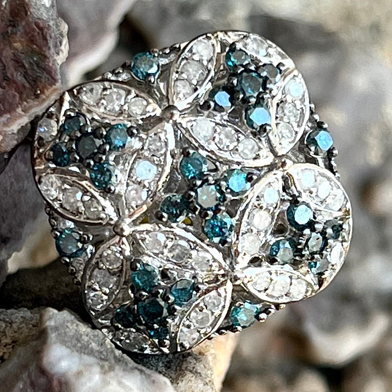 Diamond Quatrefoil Ring | Sterling Silver