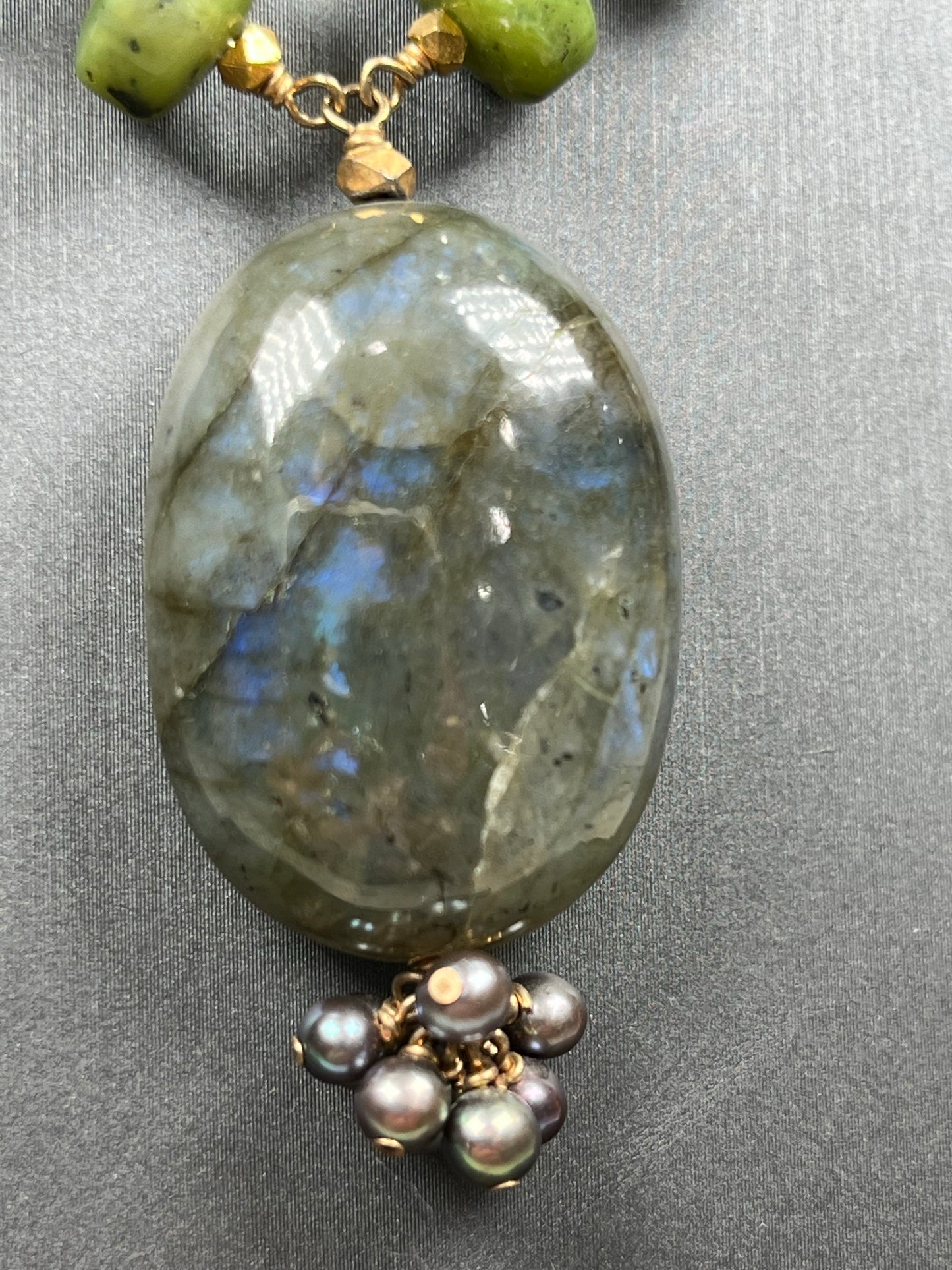 Labradorite and Jade Necklace