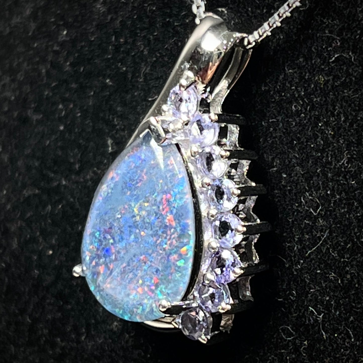 Terrance "The Triplet" ~ Sterling Silver Black Opal Triplet Necklace