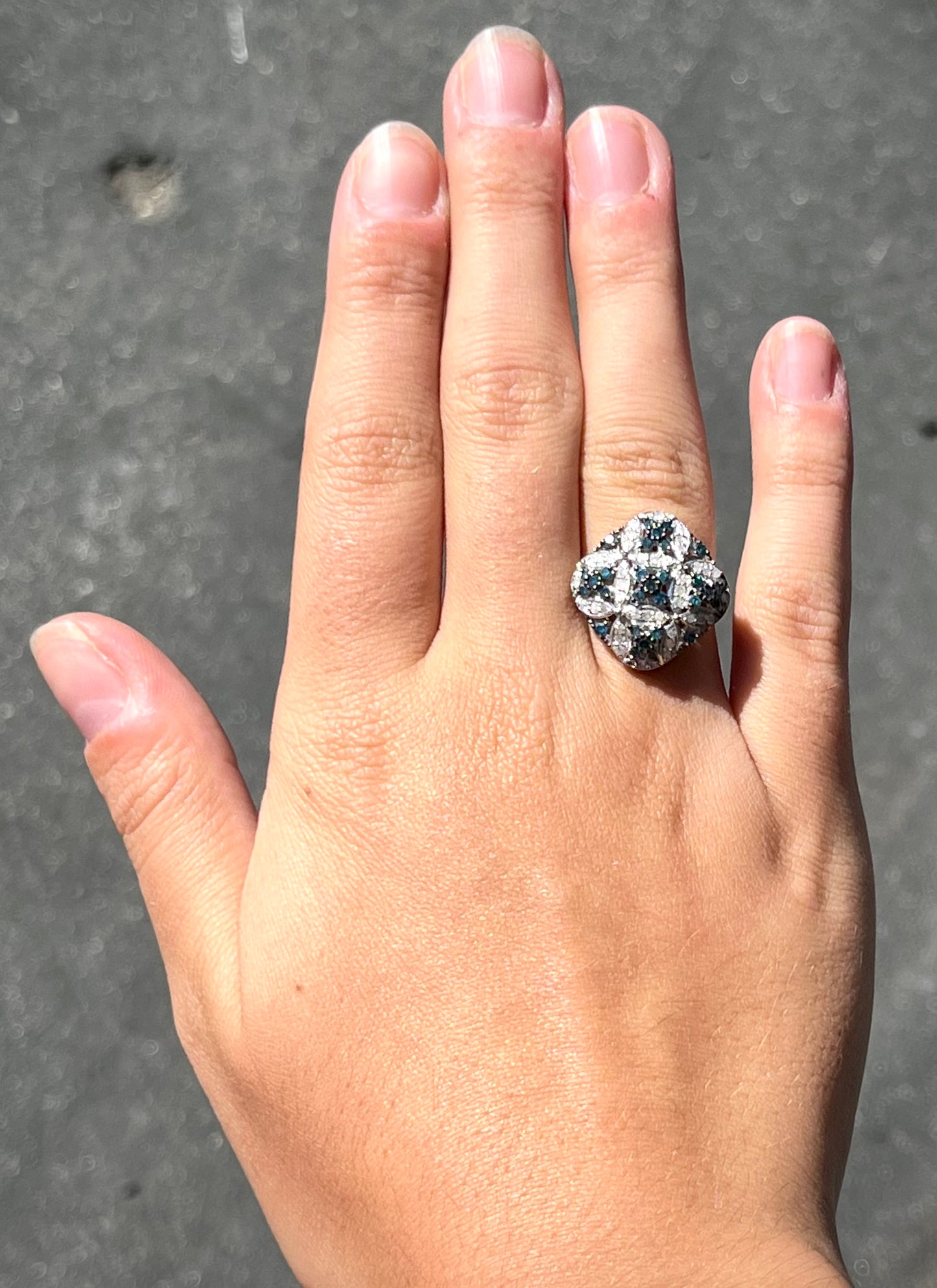 Diamond Quatrefoil Ring | Sterling Silver