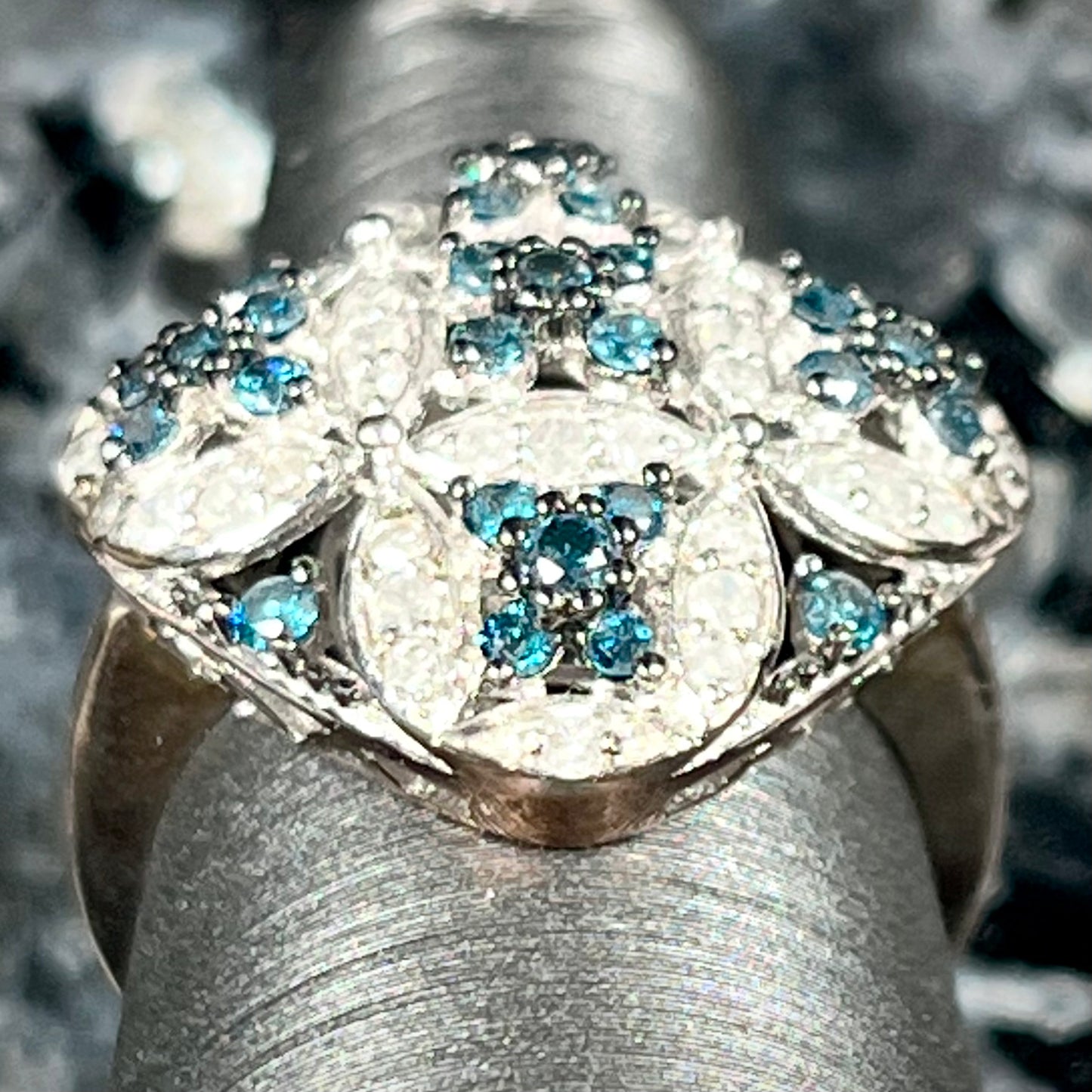 Diamond Quatrefoil Ring | Sterling Silver