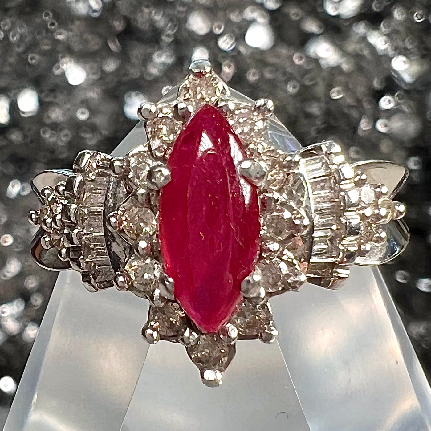 Estate Ruby Marquise Cabochon Diamond Ring Burton s Burton s Gems and Opals