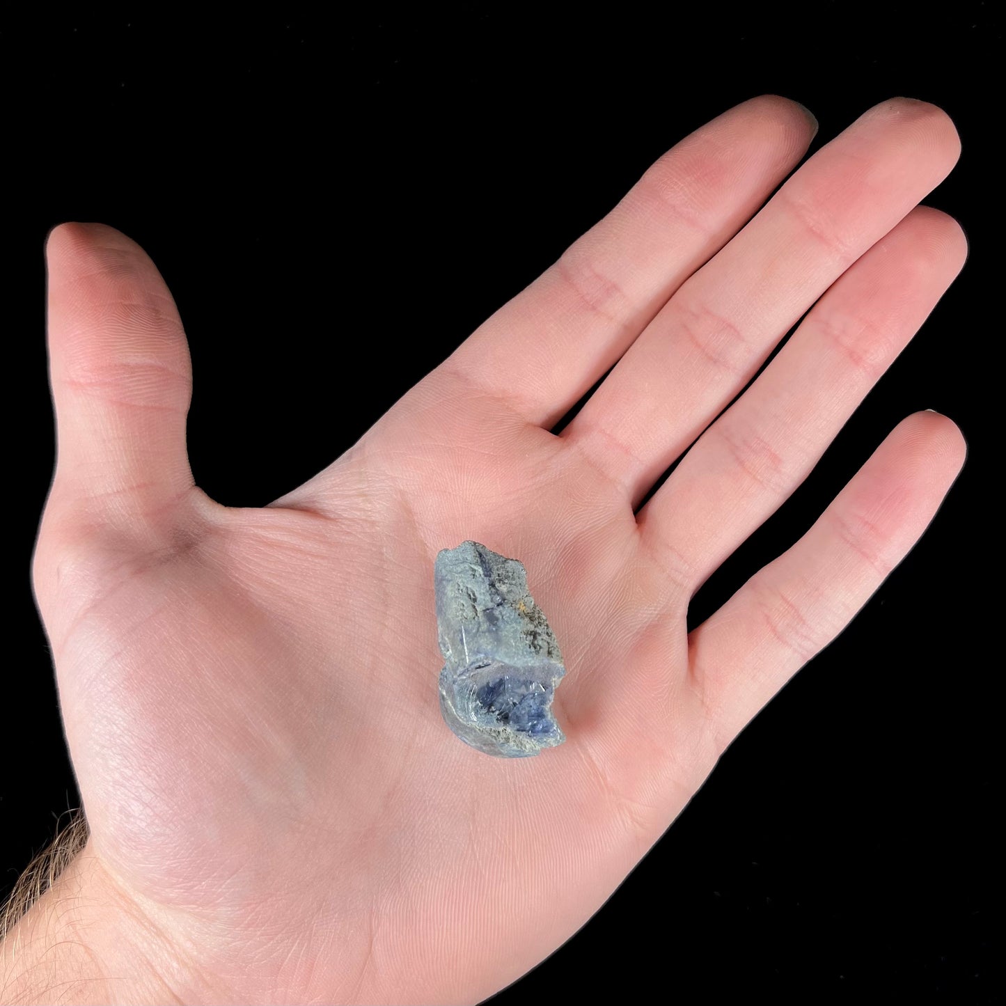 A natural blue benitoite crystal from San Benito County, California.