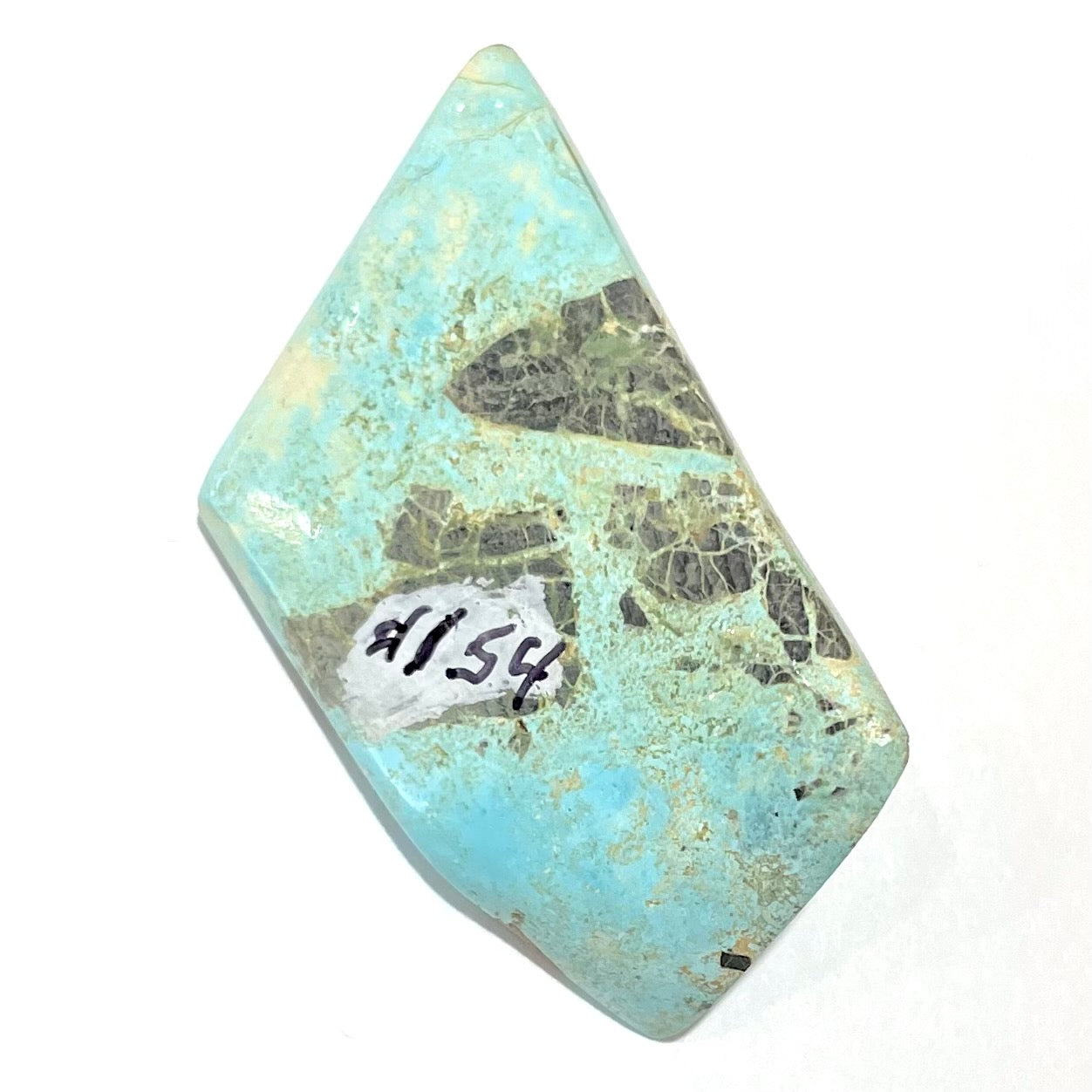 Polished baby blue turquoise specimen from Baja California, Mexico.