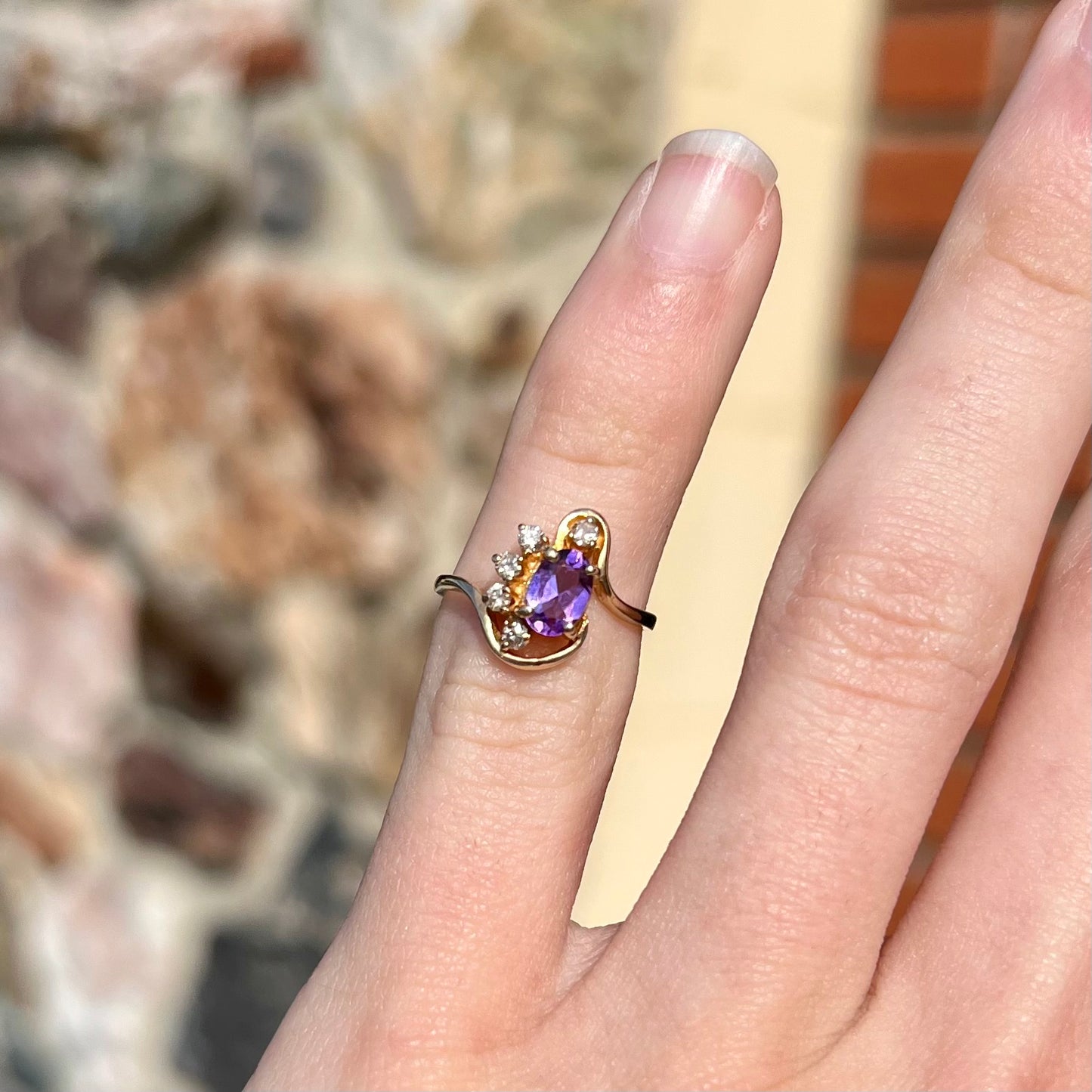 Amethyst & Diamond Child's Ring | 10kt | Estate