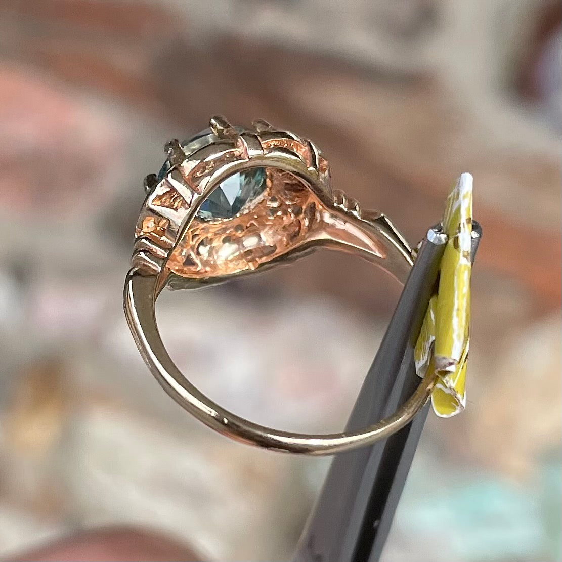 Blue Zircon Ring | 14kt