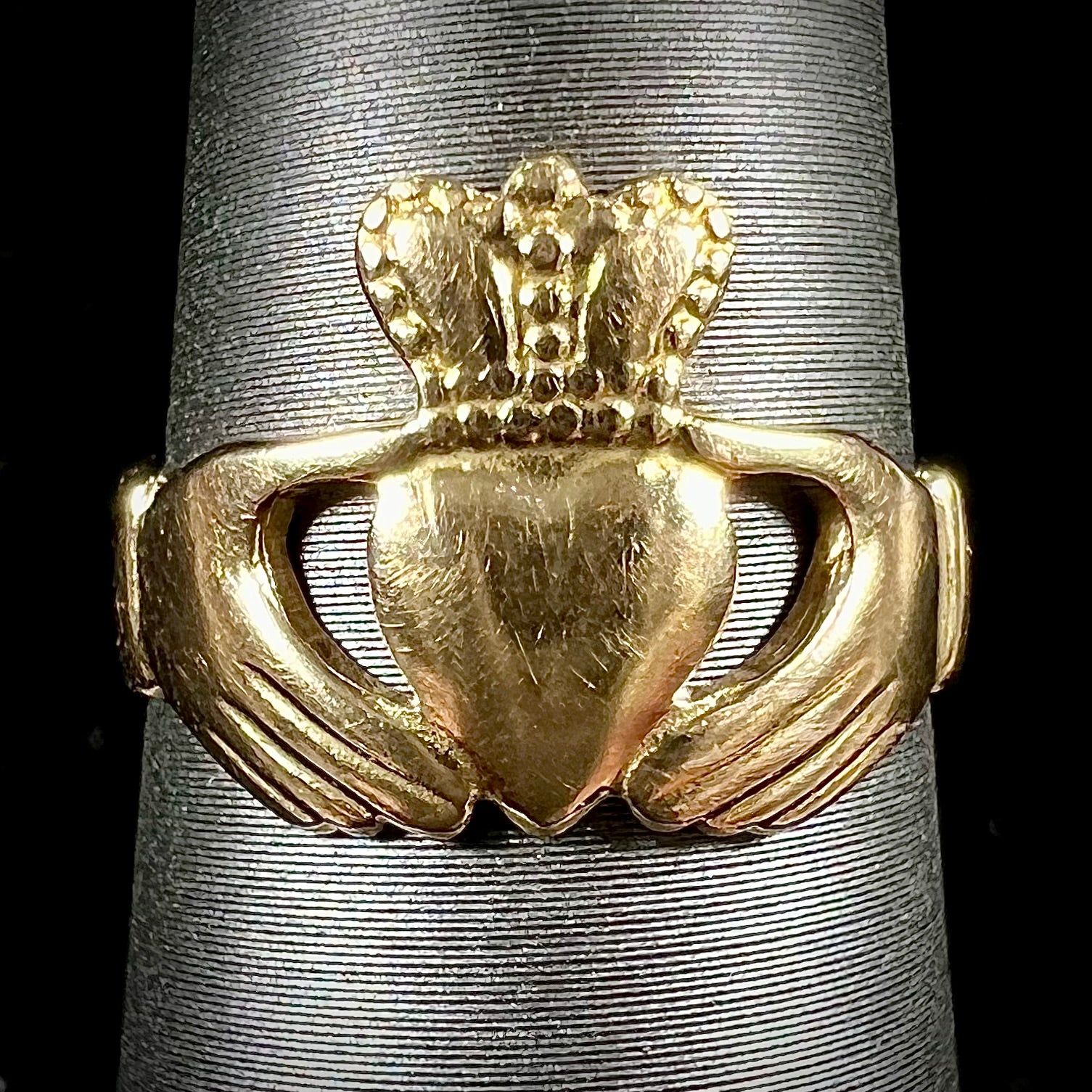 Authentic 14kt Yellow Gold Irish Claddagh Ring, Burton's
