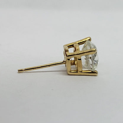 White Zircon Stud Earrings in 14kt Gold