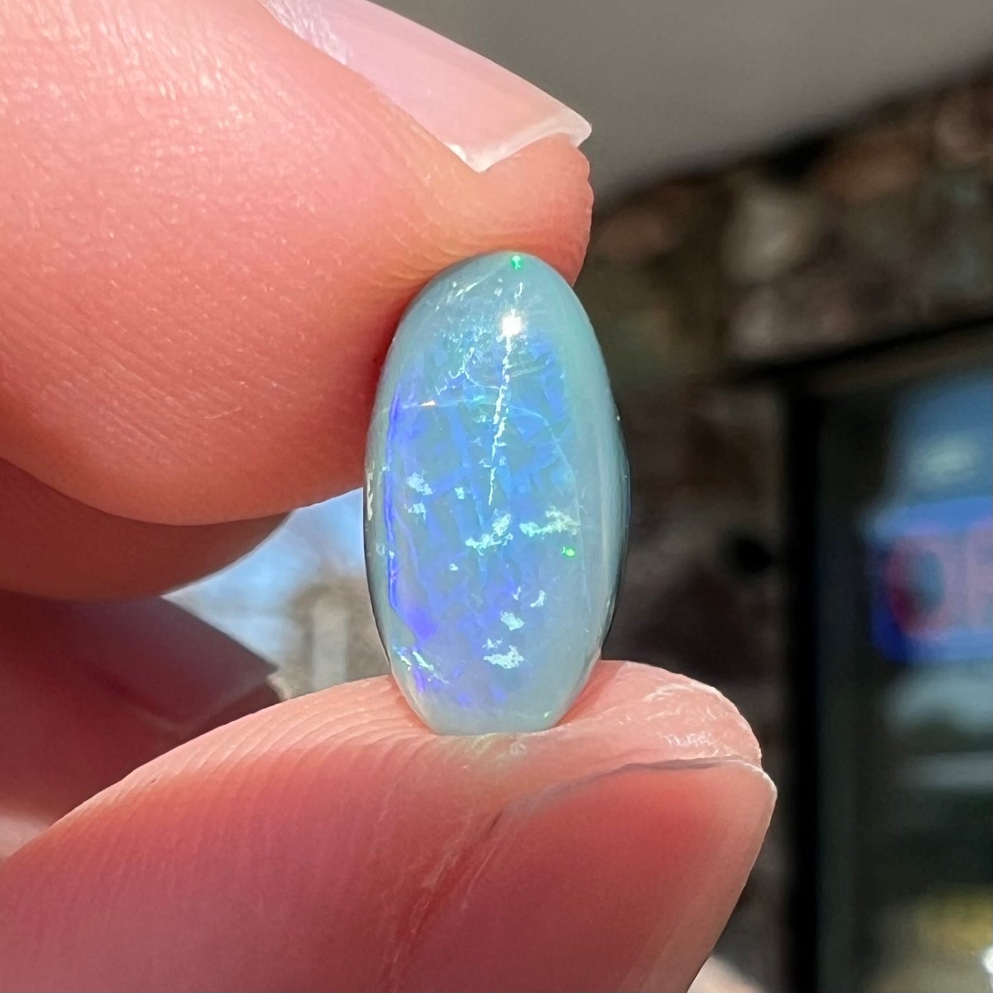 1.96ct Lightning Ridge Black Opal, Chinese Writing Pattern | #E227