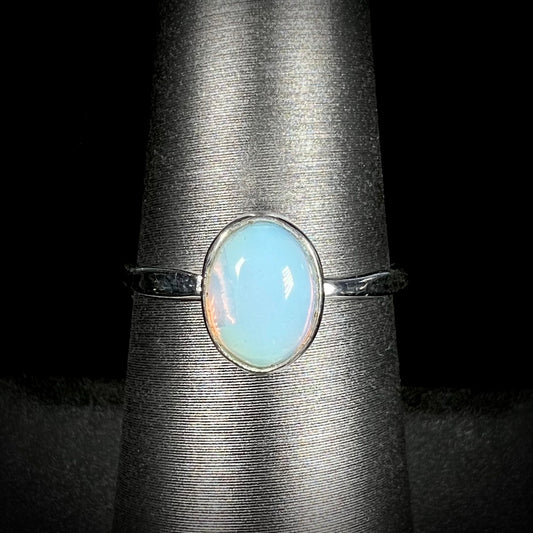 Opalite Solitaire Ring in Base Metal | Estate