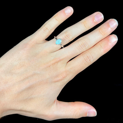 Opalite Solitaire Ring in Base Metal | Estate