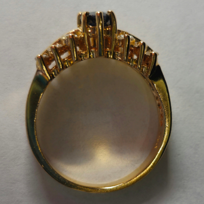 14kt  | Marquise Cut Sapphire and Diamond Ring