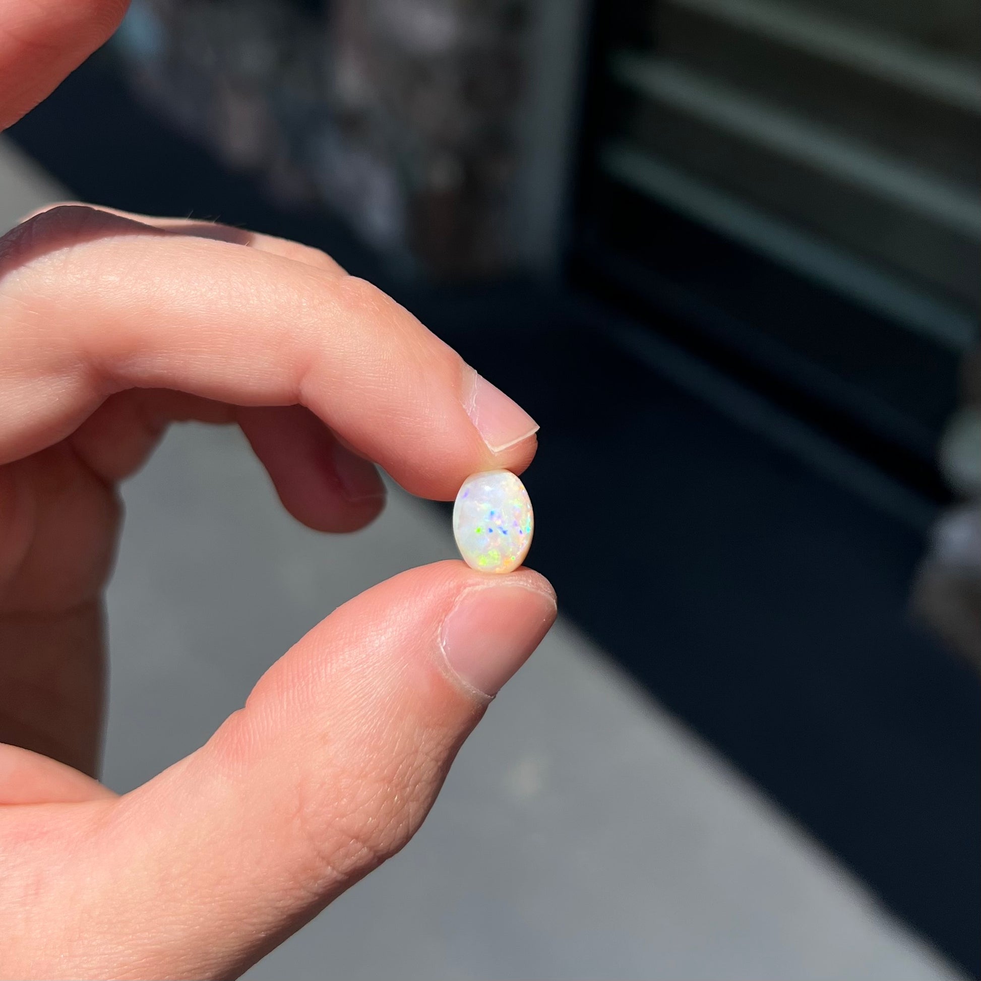 A loose white opal from Andamooka, Australia.