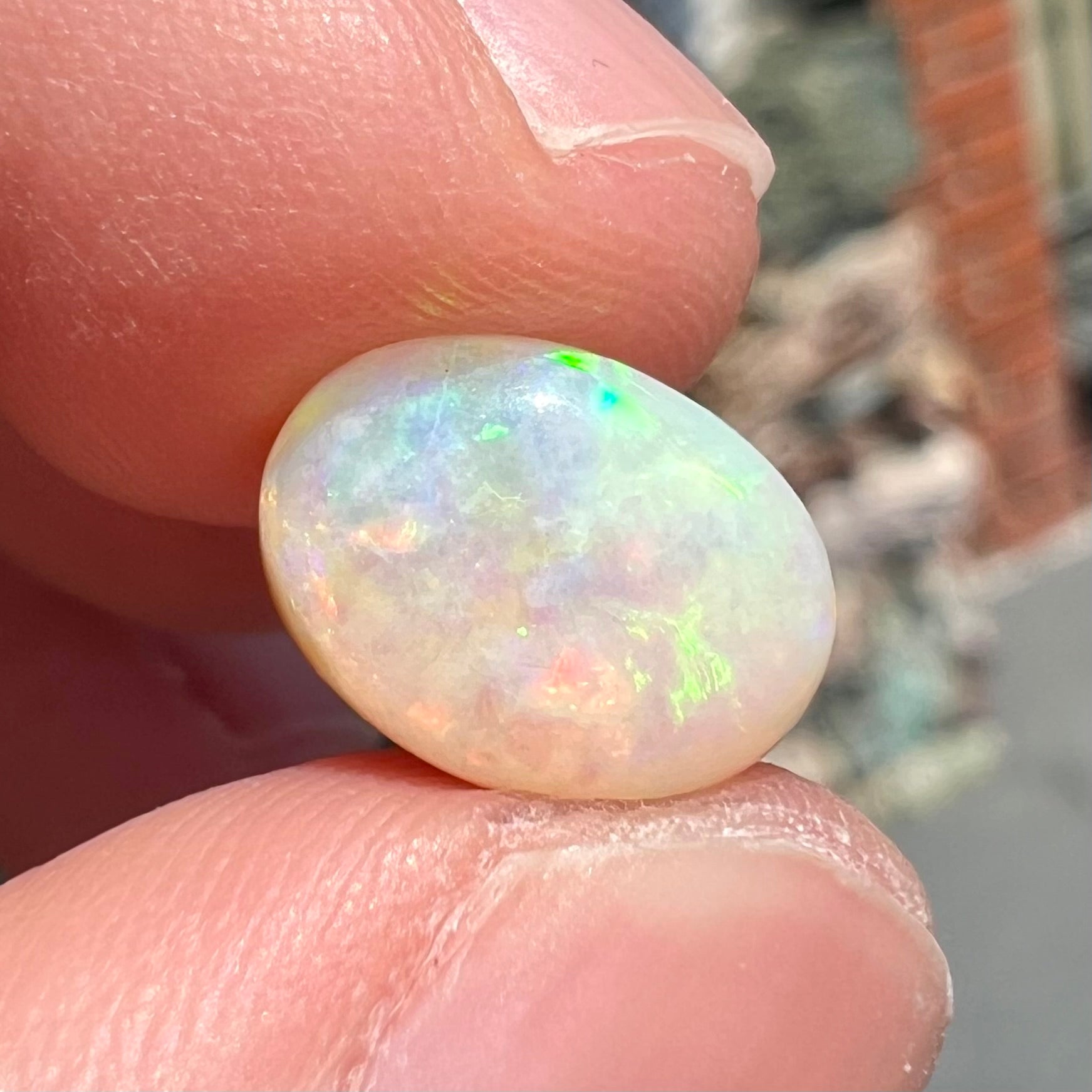 A loose white opal from Andamooka, Australia.