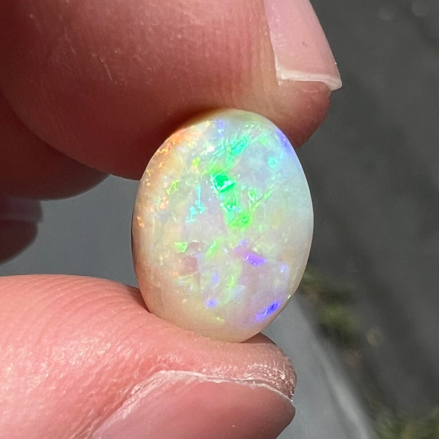 A loose white opal from Andamooka, Australia.