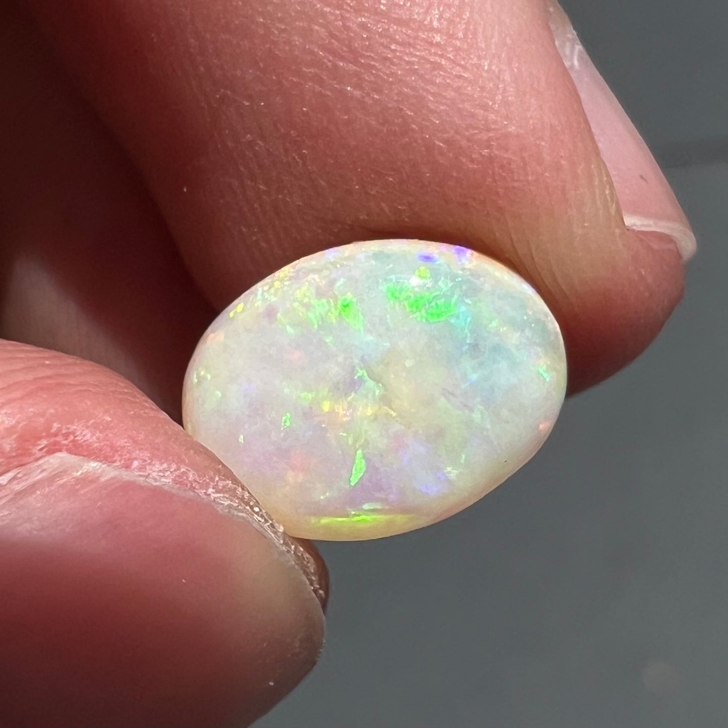 A loose white opal from Andamooka, Australia.