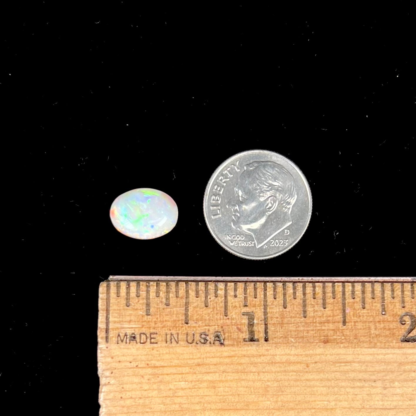 A loose white opal from Andamooka, Australia.