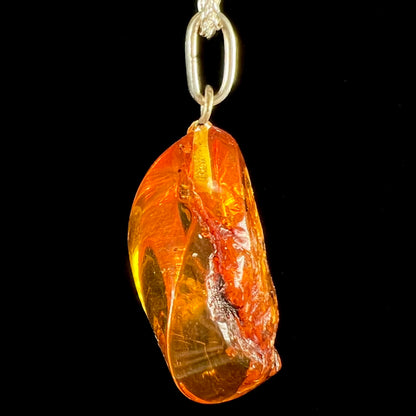 Sterling silver Mexican amber pendant.
