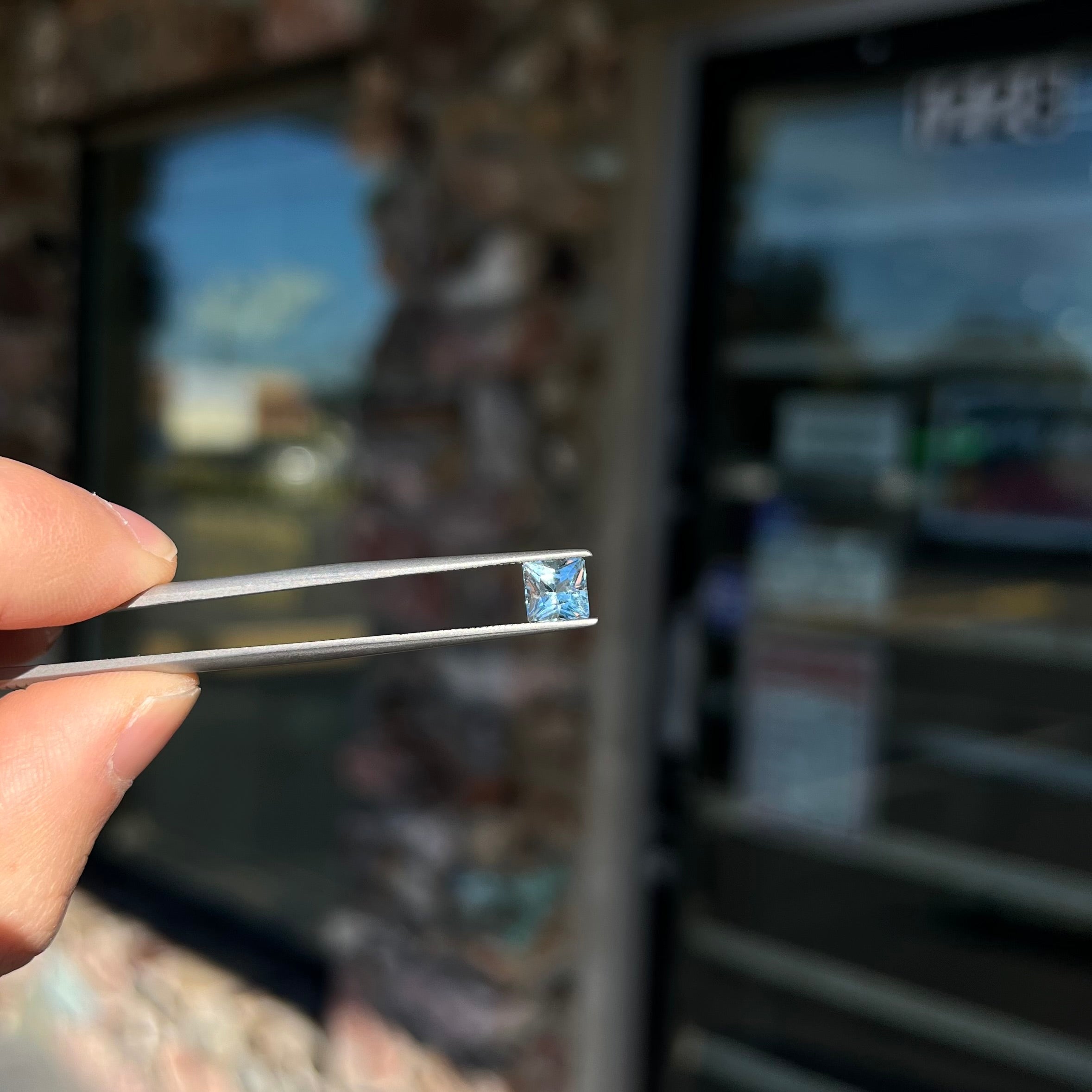 1.02ct Princess Cut Aquamarine Stone | Burton's – Burton's 1.02ct Princess Cut Aquamarine Stone | Burton's – Burton's