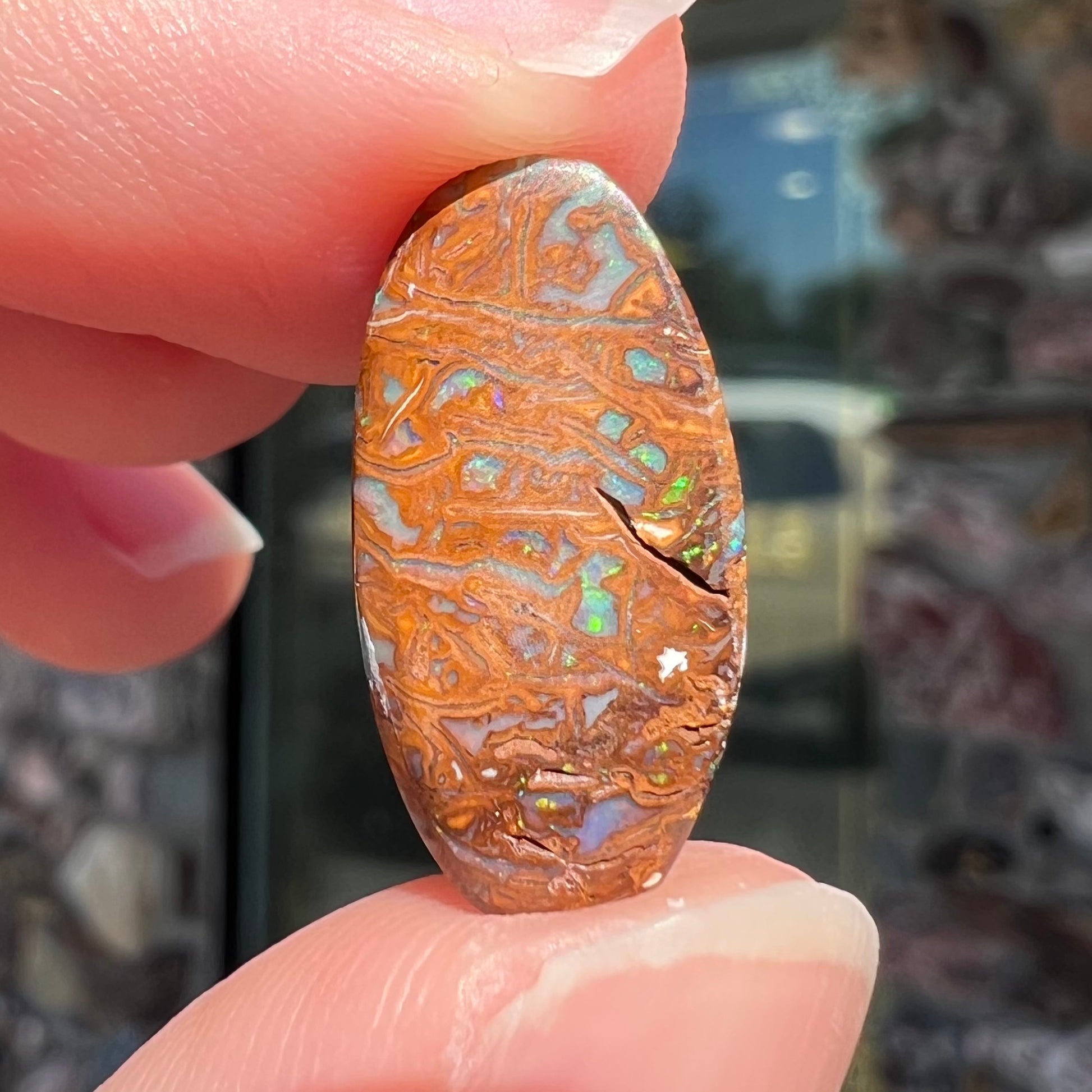 Opale Boulder 13,27 Carats - Australie Brute polie - | Achat et Opale Boulder 13,27 Carats - Australie Brute polie - | Achat et