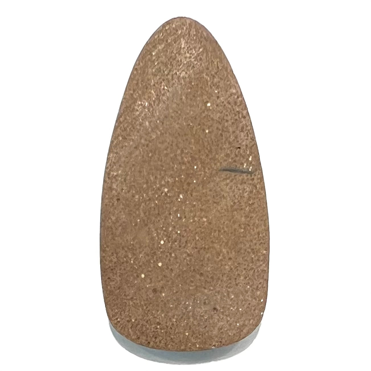 A loose, pear shaped Morenci turquoise cabochon.  The stone has pyrite inclusions.