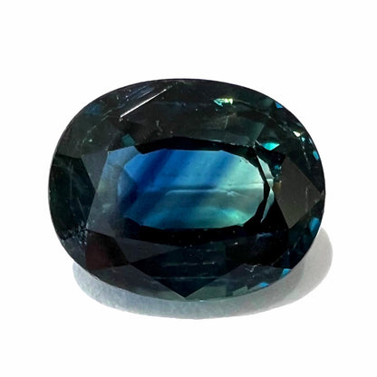 3.50ct Blue-Green Sapphire, Oval Cut