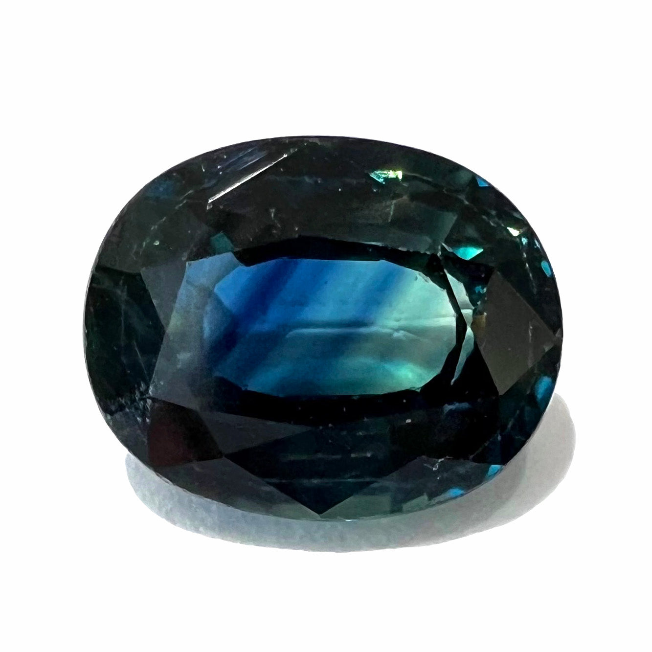 3.50ct Blue-Green Sapphire, Oval Cut