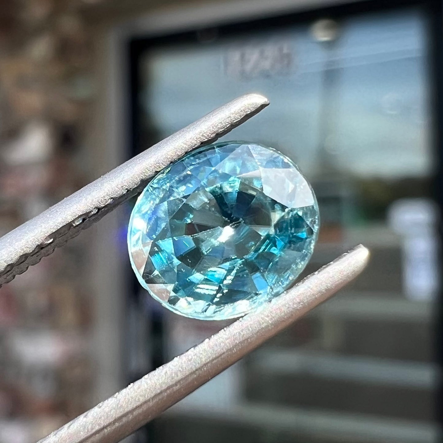 1.35ct Blue Zircon, Oval Cut