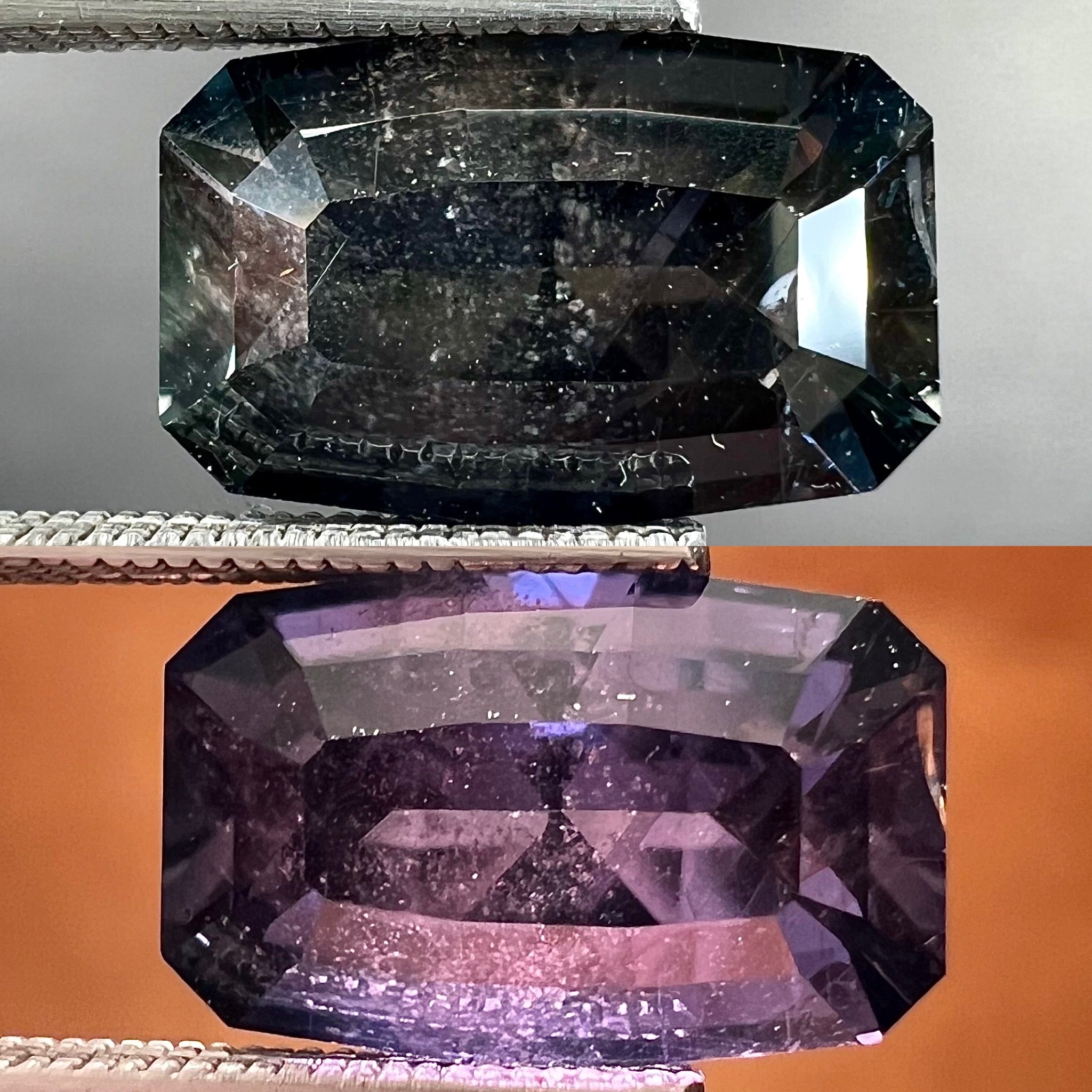 2.71ct Color Change Sapphire Modified Emerald Cut Burton s