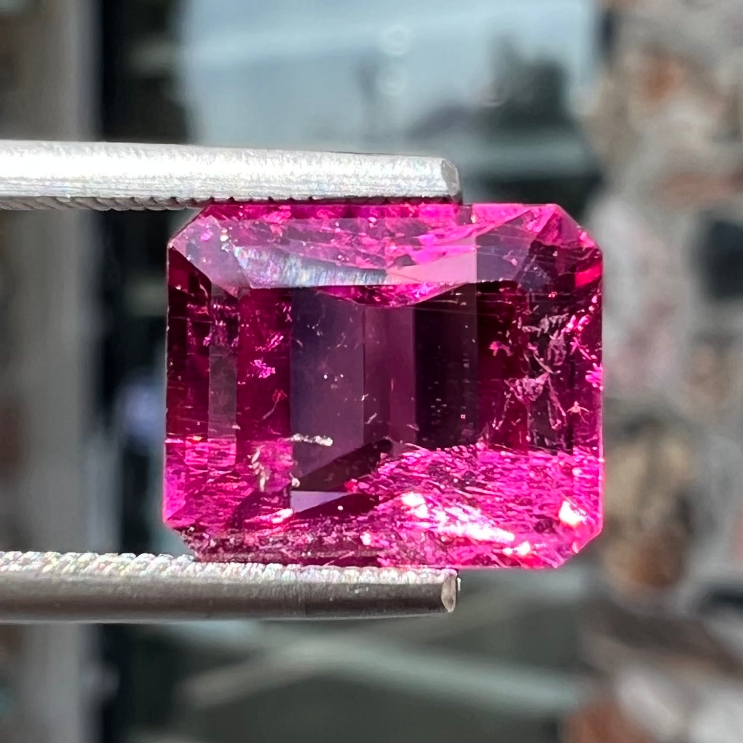 Emerald Cut Pink Tourmaline – 90 Carat Loose Lab-Created Gemstone For Jewelry Making