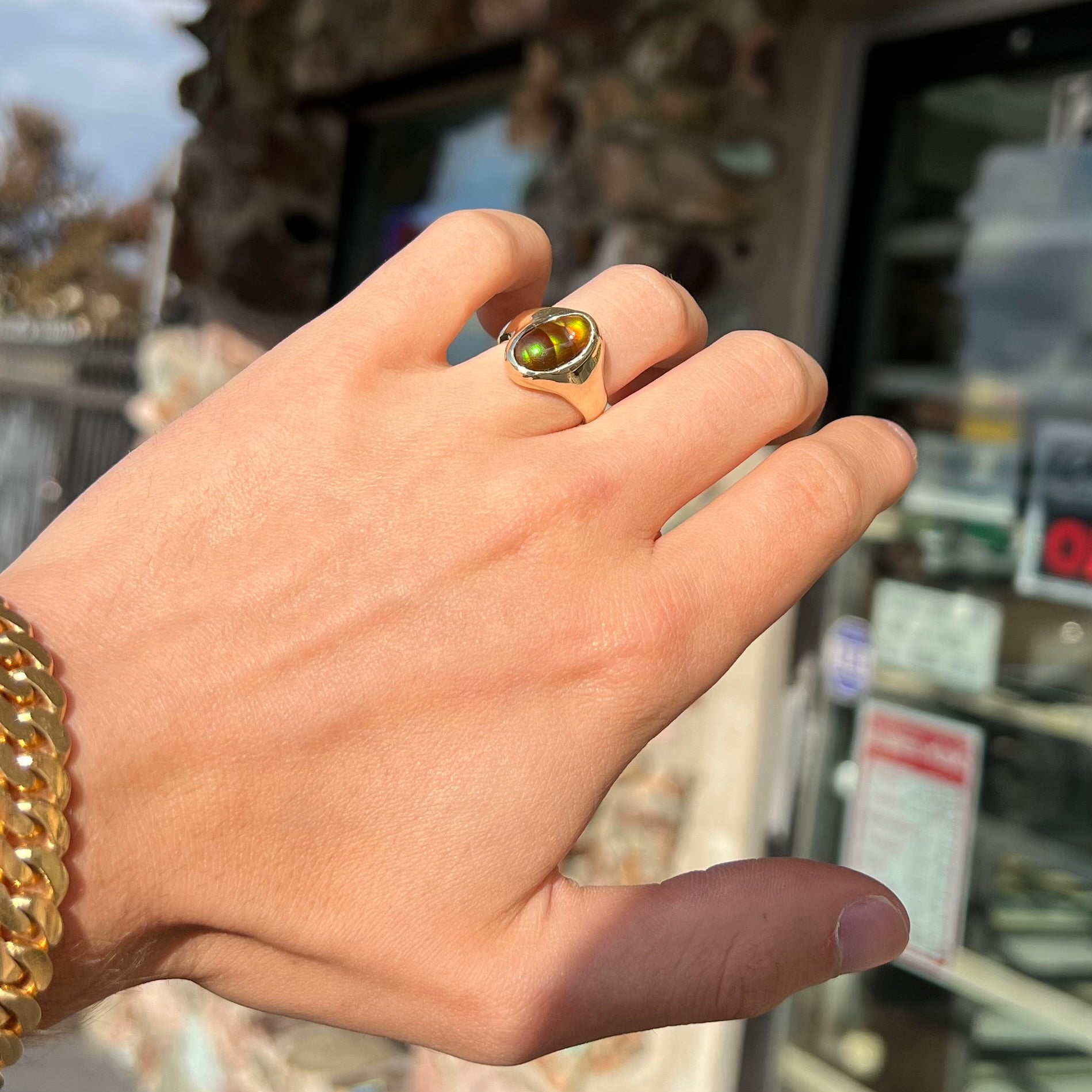 Agate stone ring on sale