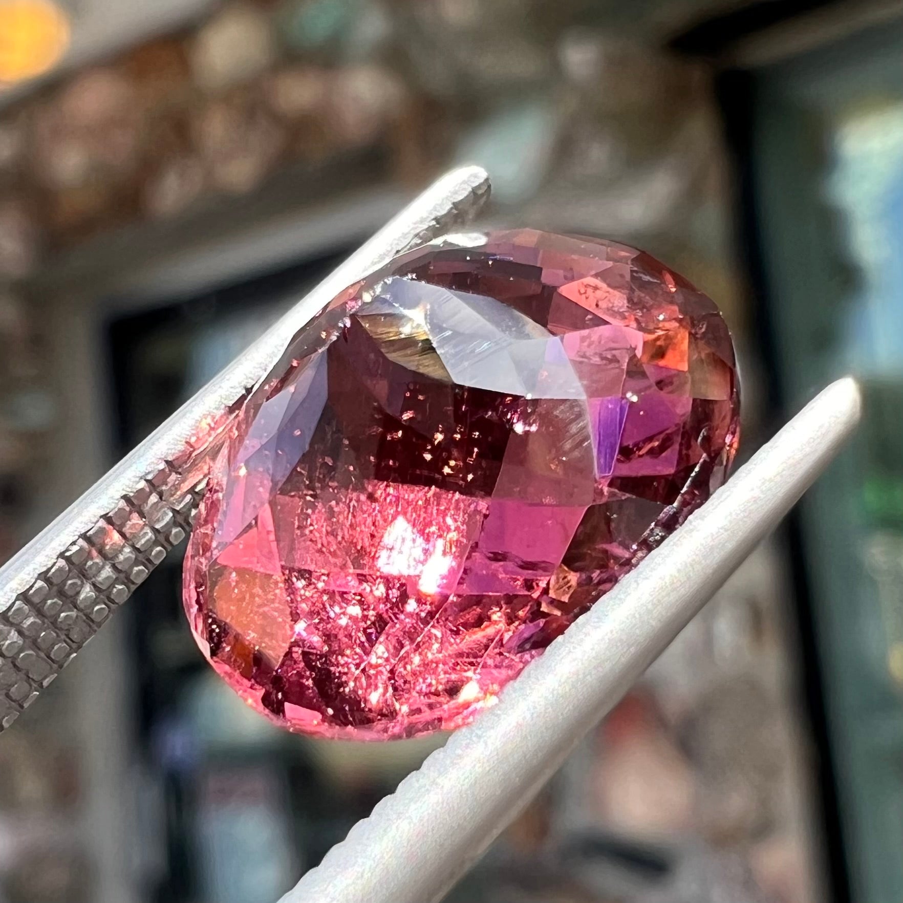 Pink Tourmaline, Checkerboard Oval Cut Burton's