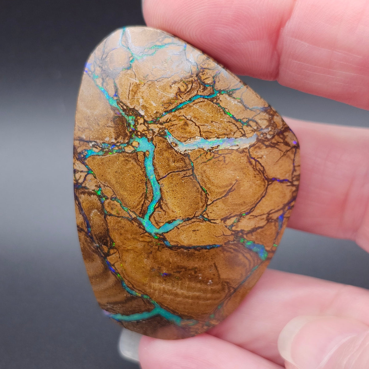 132.51ct Koroit Australian Boulder Opal | Pear Shape Cabochon | Two-Sided Stone | #E292