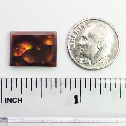 7.02ct Loose Faceted Fire Agate | Rectangular Emerald Cut