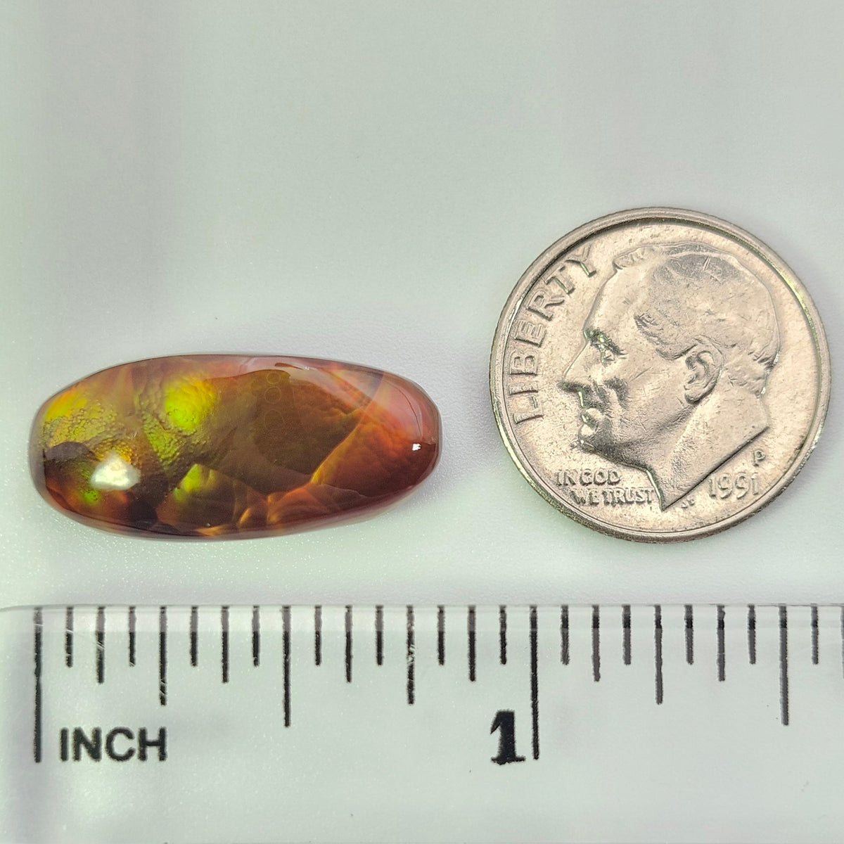 11.34ct Loose Fire Agate | Freeform Oval Cabochon