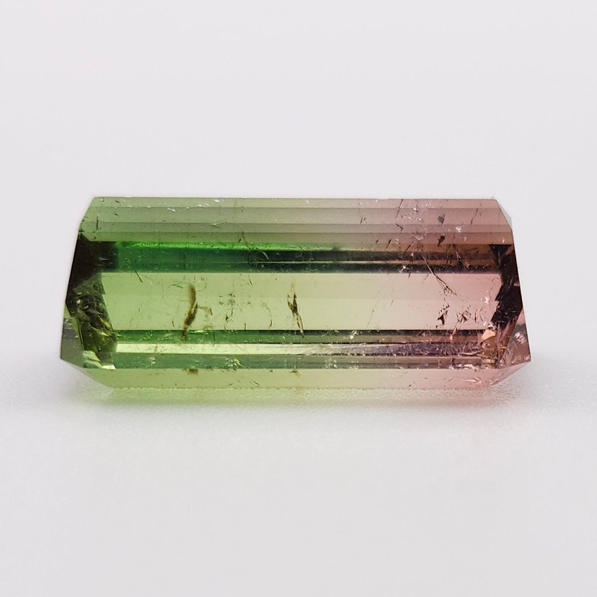 6.53ct Tri-Color Brazilian Tourmaline | Faceted Emerald Cut