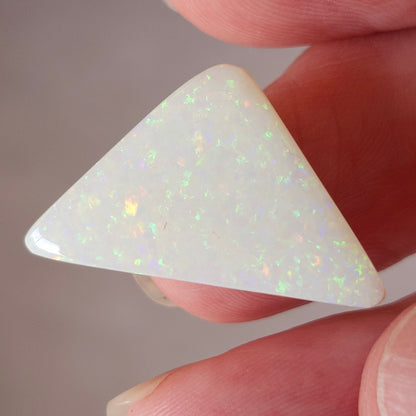 7.47ct White Cliffs Australian White Opal | Triangular Cut Cabochon | #E305
