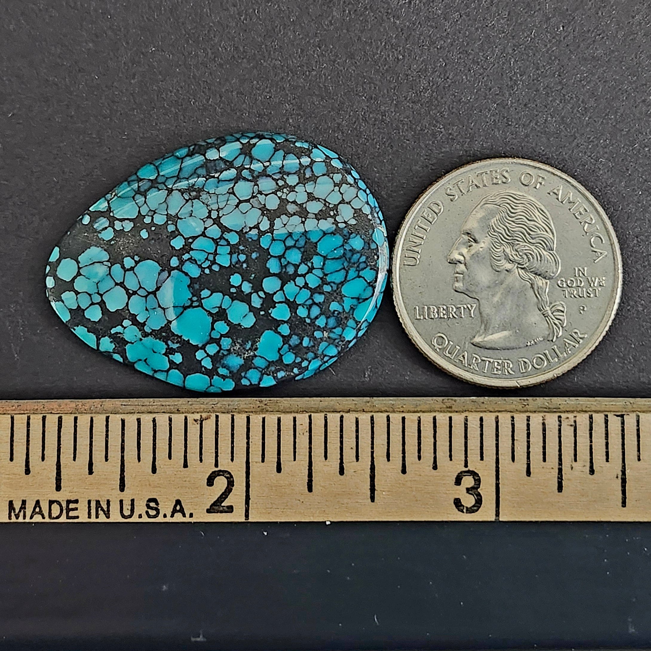 34.70ct Lone Mountain Spiderweb Turquoise Cabochon | Burton's
