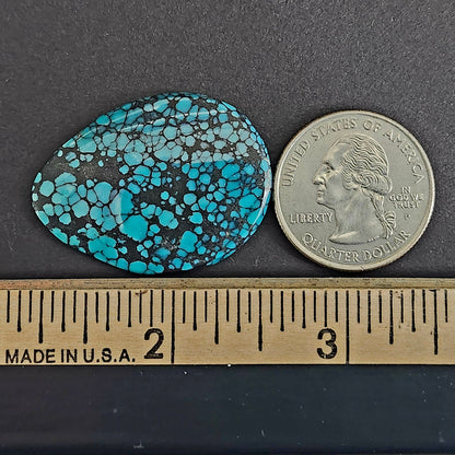 28.83ct Lone Mountain Spiderweb Turquoise | Pear Cabochon | #818