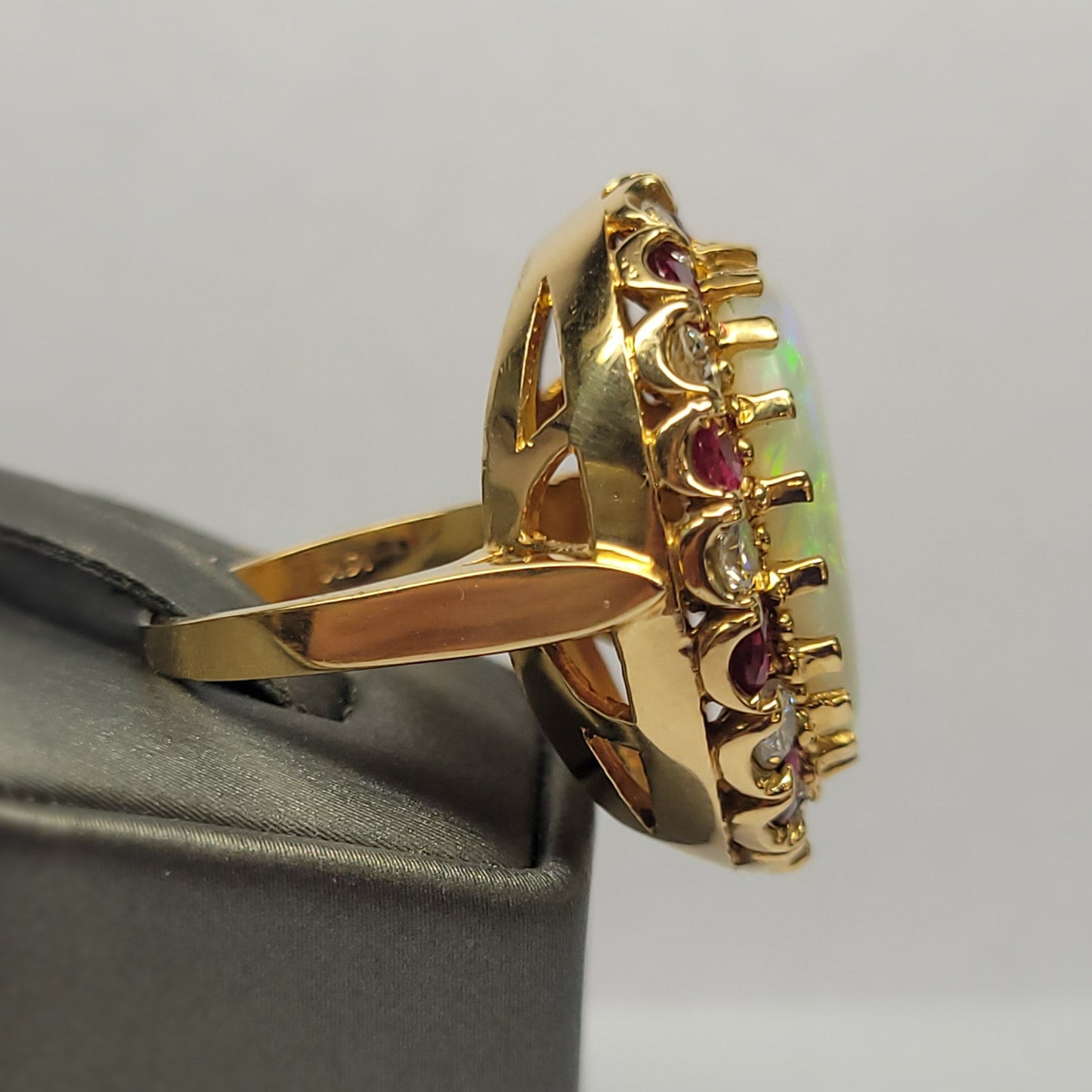 Lady Eve | Ladies' Opal, Burma Ruby and Diamond Ring | 14kt