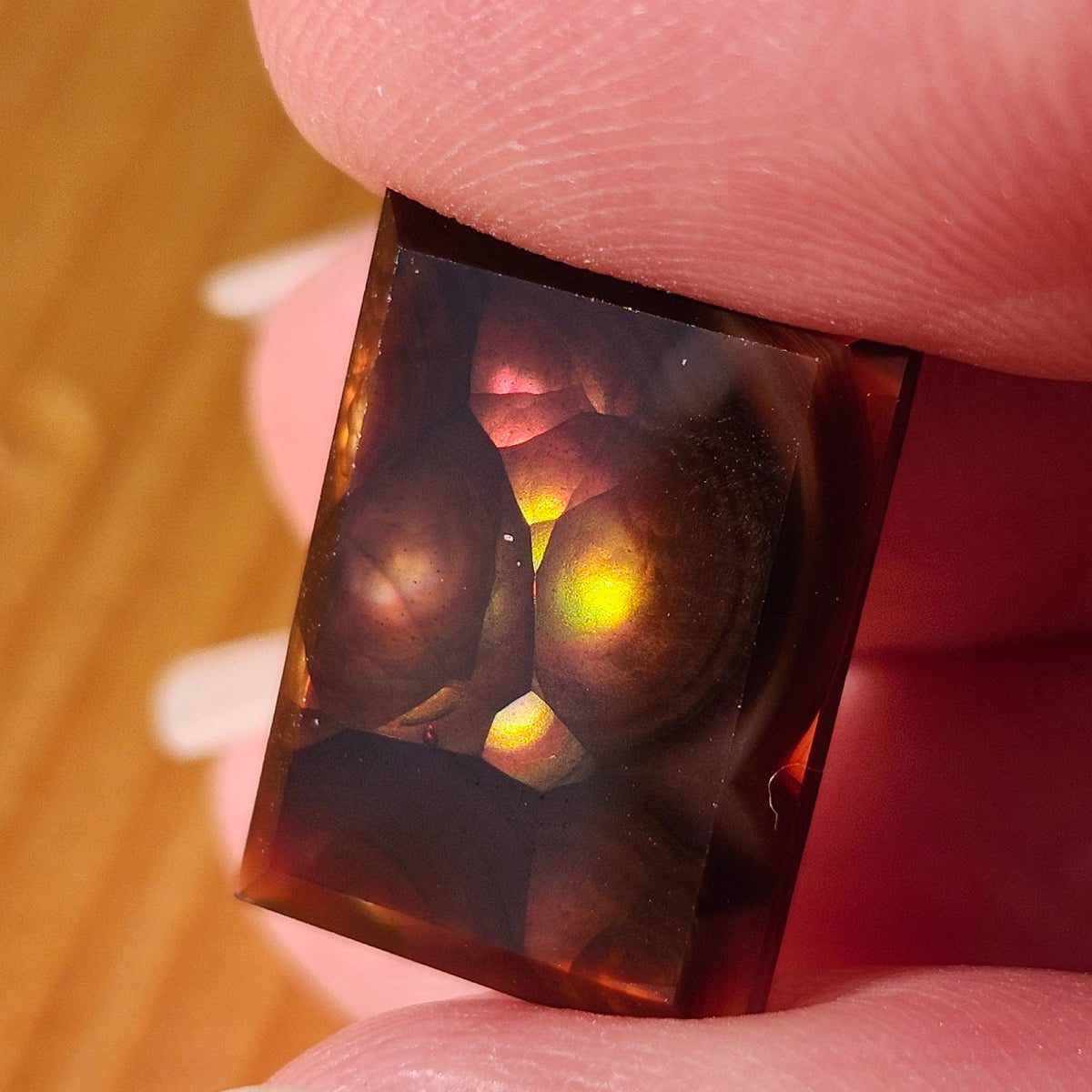 7.02ct Loose Faceted Fire Agate | Rectangular Emerald Cut