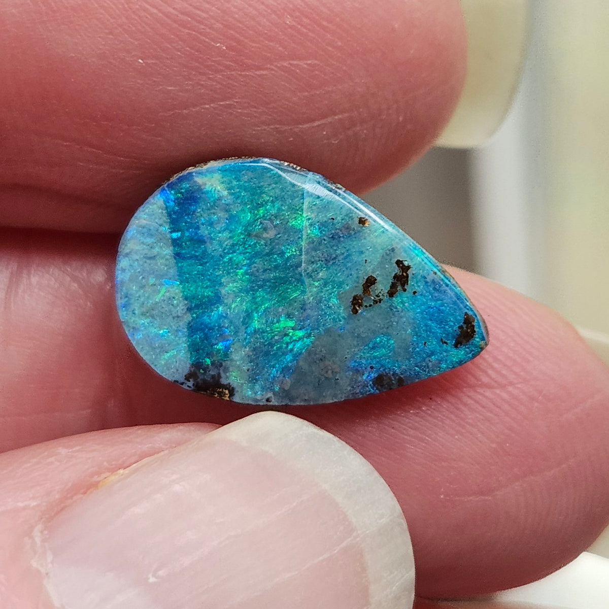 3.94ct Quilpie Australian Boulder Opal | Pear Shape Cabochon | #E287