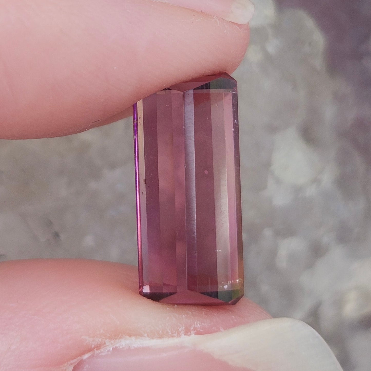 5.06ct Bi-Color Pink Rubellite Tourmaline | Emerald Cut