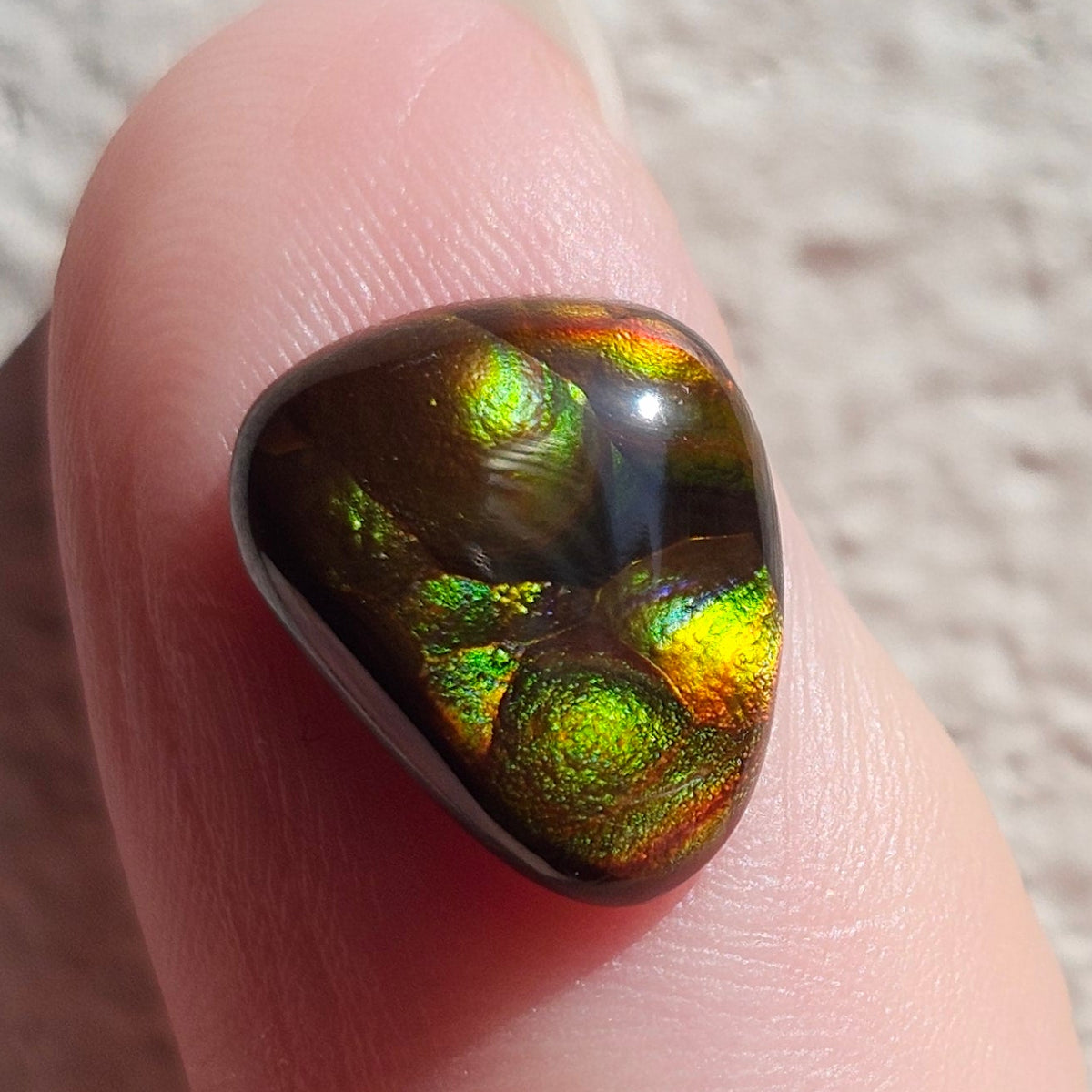 3.69ct Loose Fire Agate | Freeform Pear Cabochon