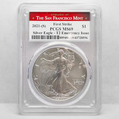 2021-S Silver $1 Eagle PCGS MS69 Collectible Coin | First Strike | Fine Silver | #23