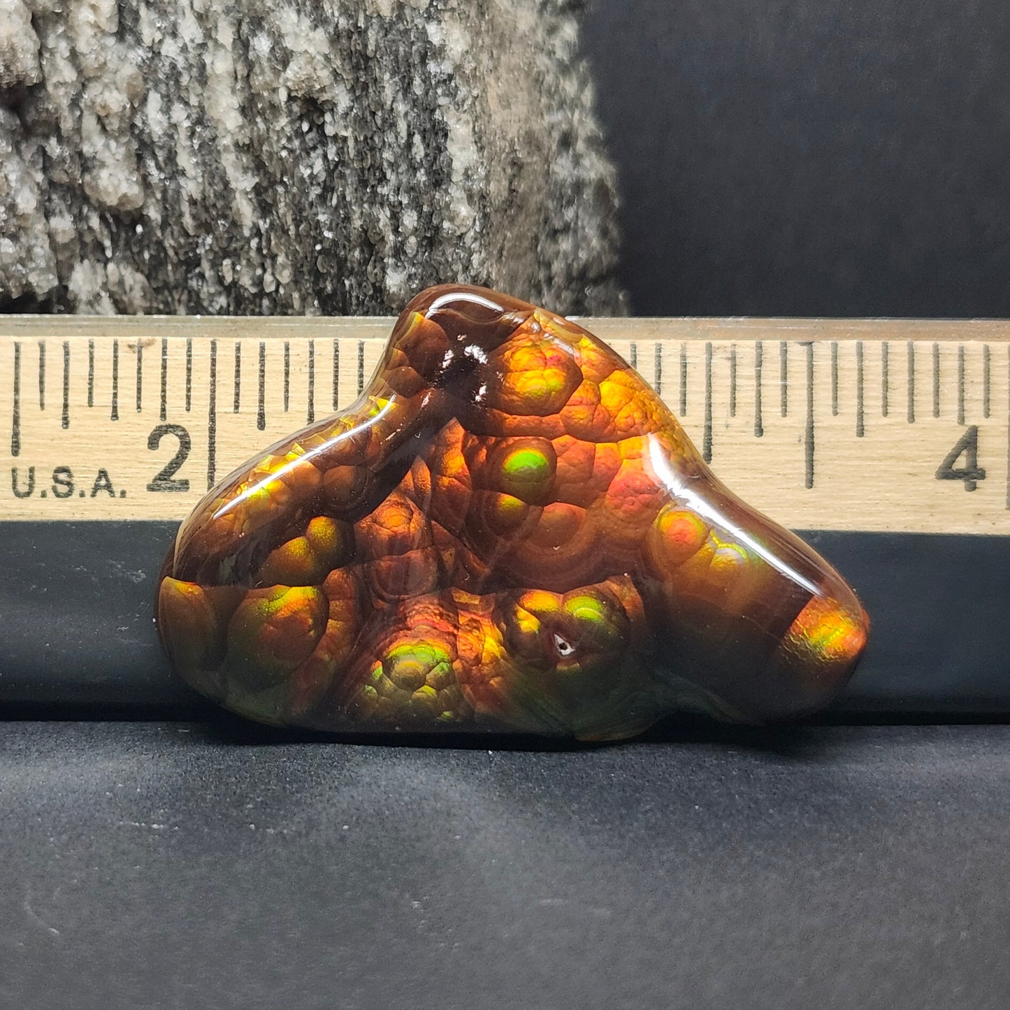 52.20ct Loose Slaughter Mountain Fire Agate | Freeform Cabochon | #8